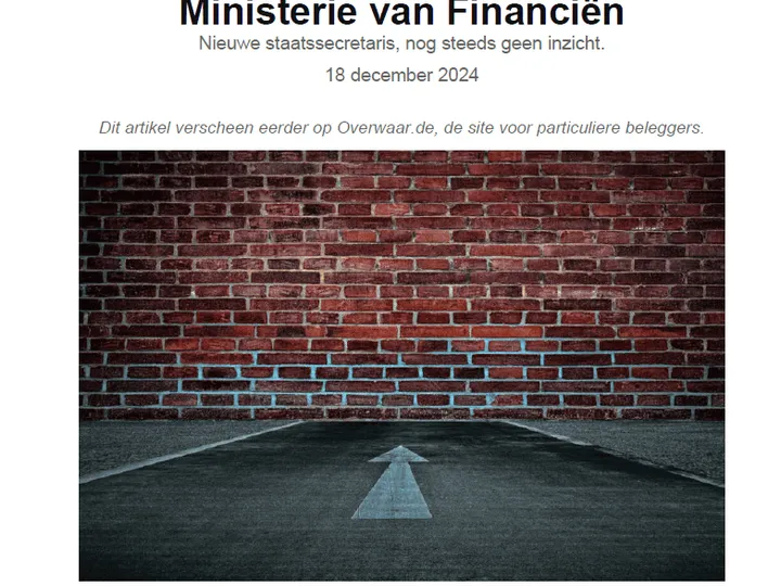 Geen kerstgedachte bij het Ministerie van Financiën