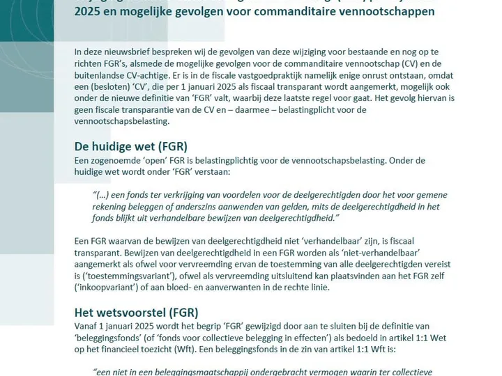 Wijziging definitie FGR