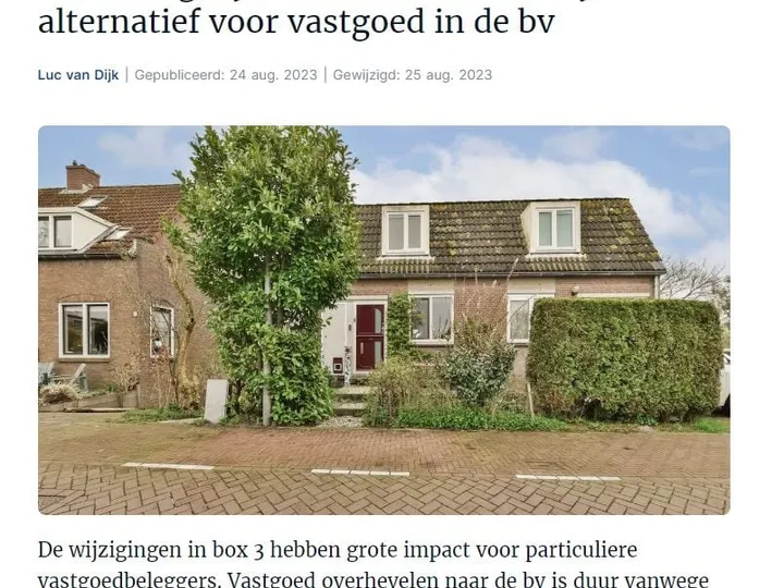 Dit is mogelijk een fiscaal vriendelijk alternatief voor vastgoed in de bv