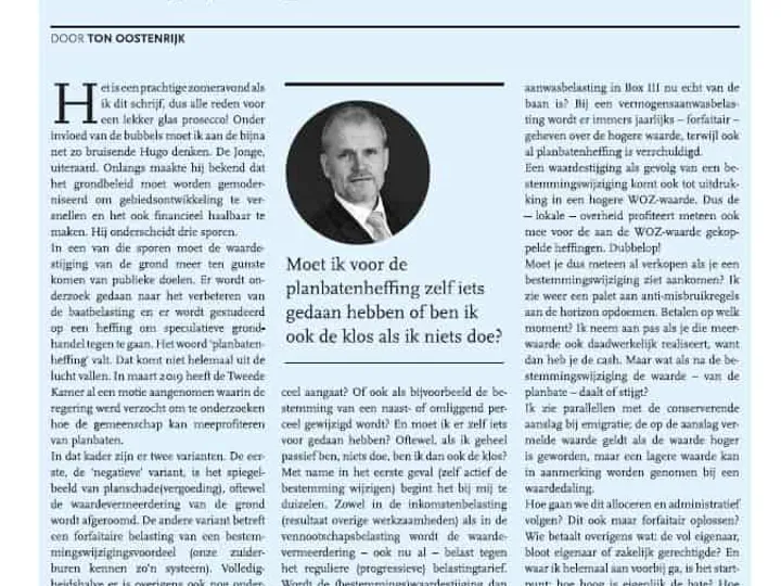 Hugo’s planbatenheffing levert hoofdpijn op