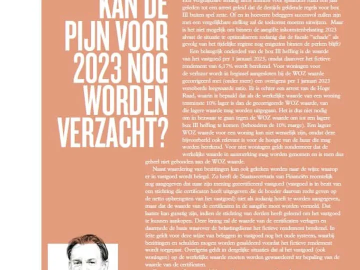 Box III en vastgoed, kan de pijn voor 2023 nog worden verzacht?