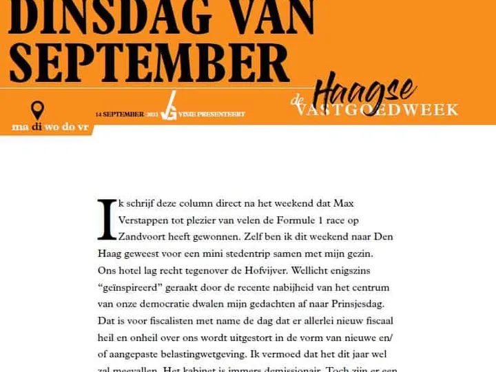 De derde dinsdag van september